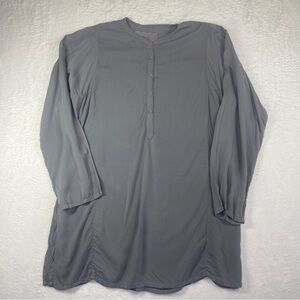 Pete & Greta Johnny Was Lightweight Gray Henley Tunic Top Women's‎ Medium